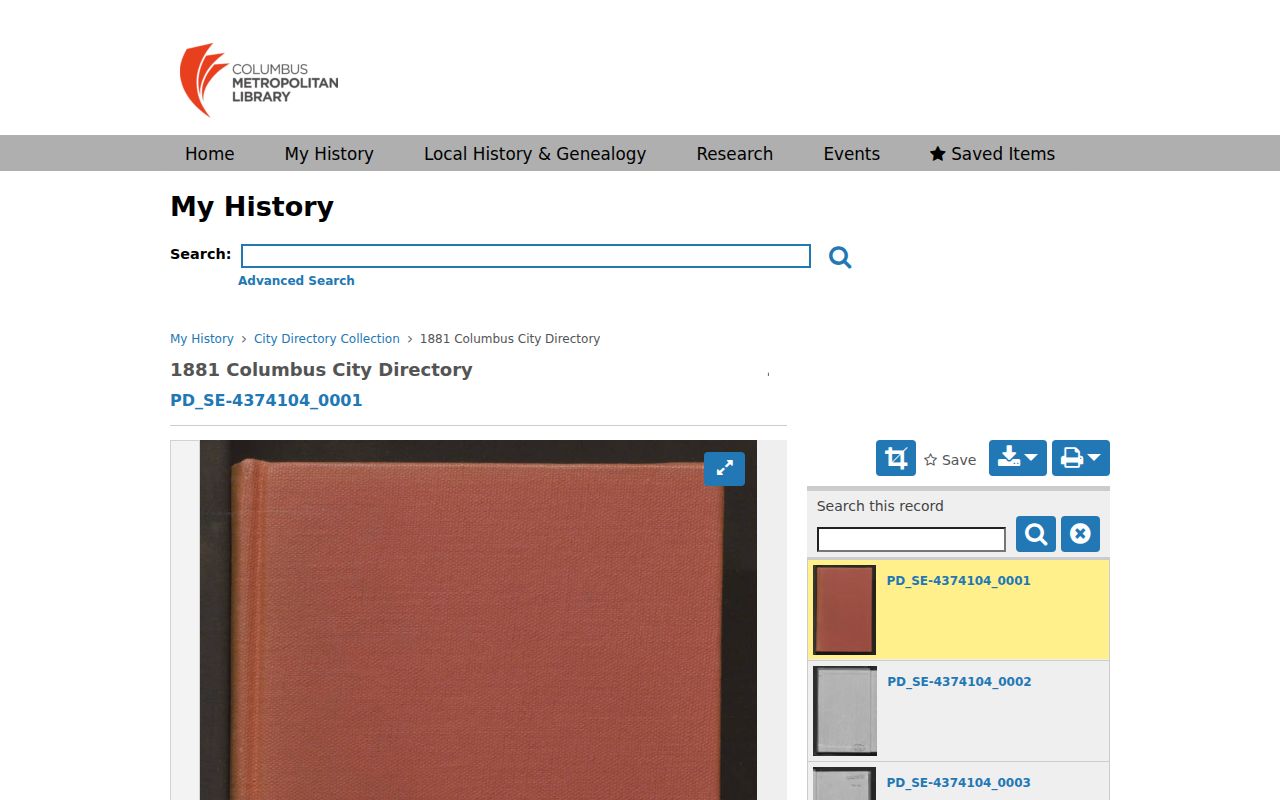 Madison Township city directory 1881 Franklin County township volume