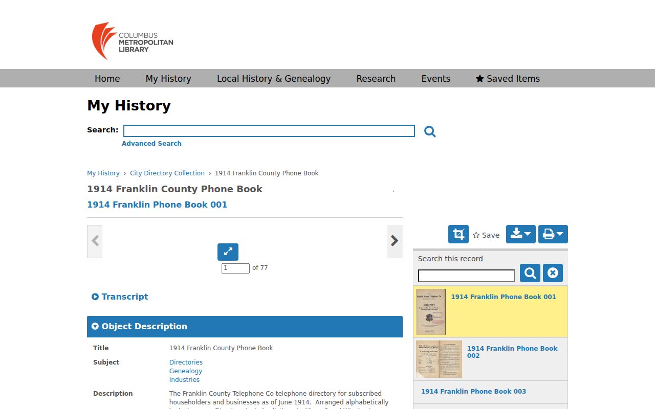 Madison Township city directory 1914 Canal Winchester and Groveport phone book