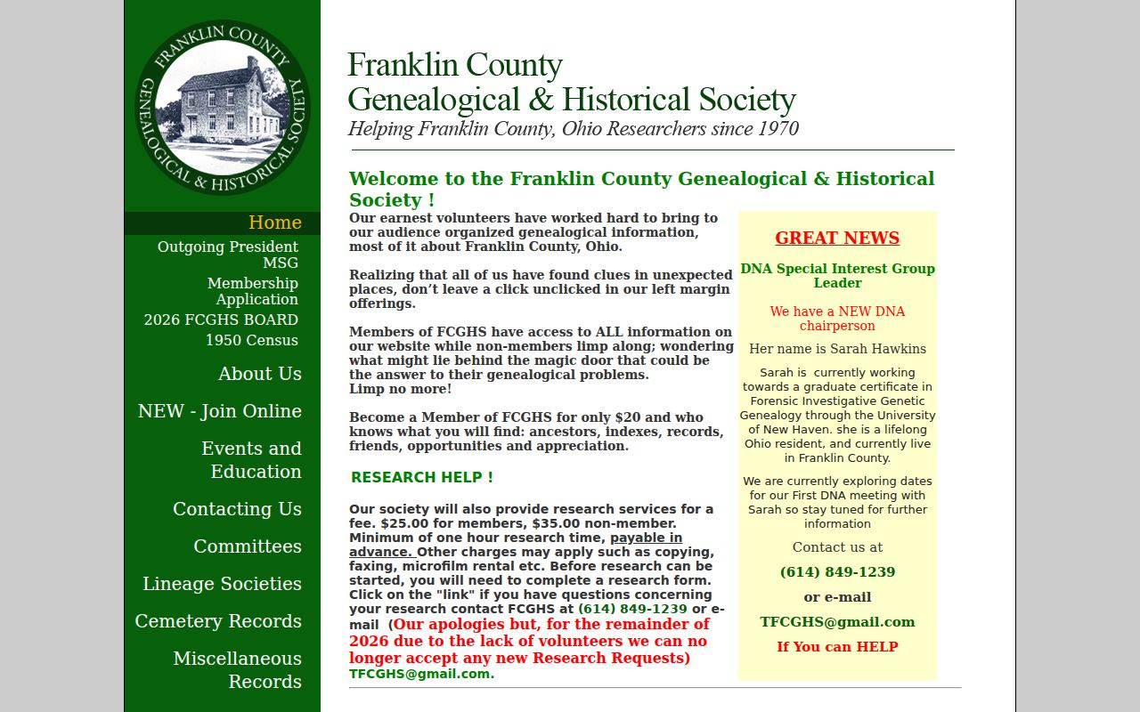 Madison Township city directory Franklin County genealogy research source