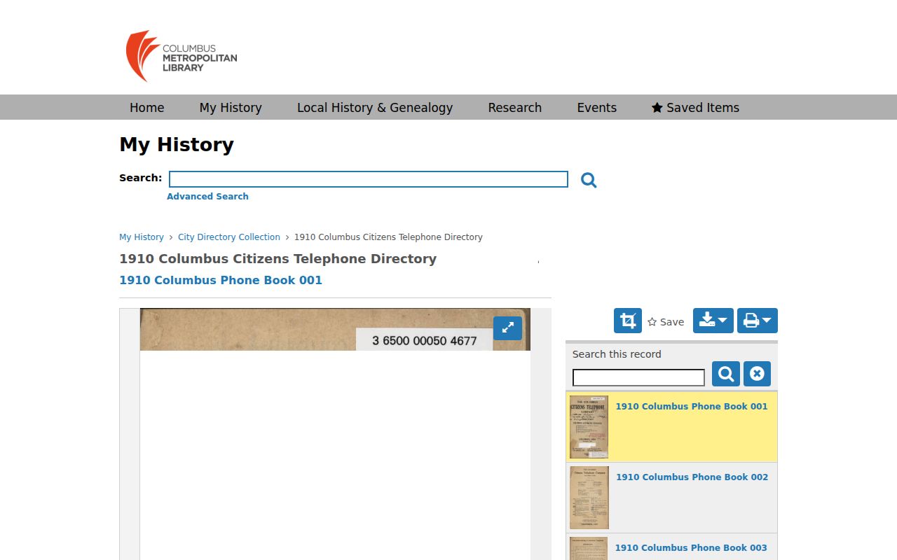 Madison Township city directory historic Columbus telephone directory
