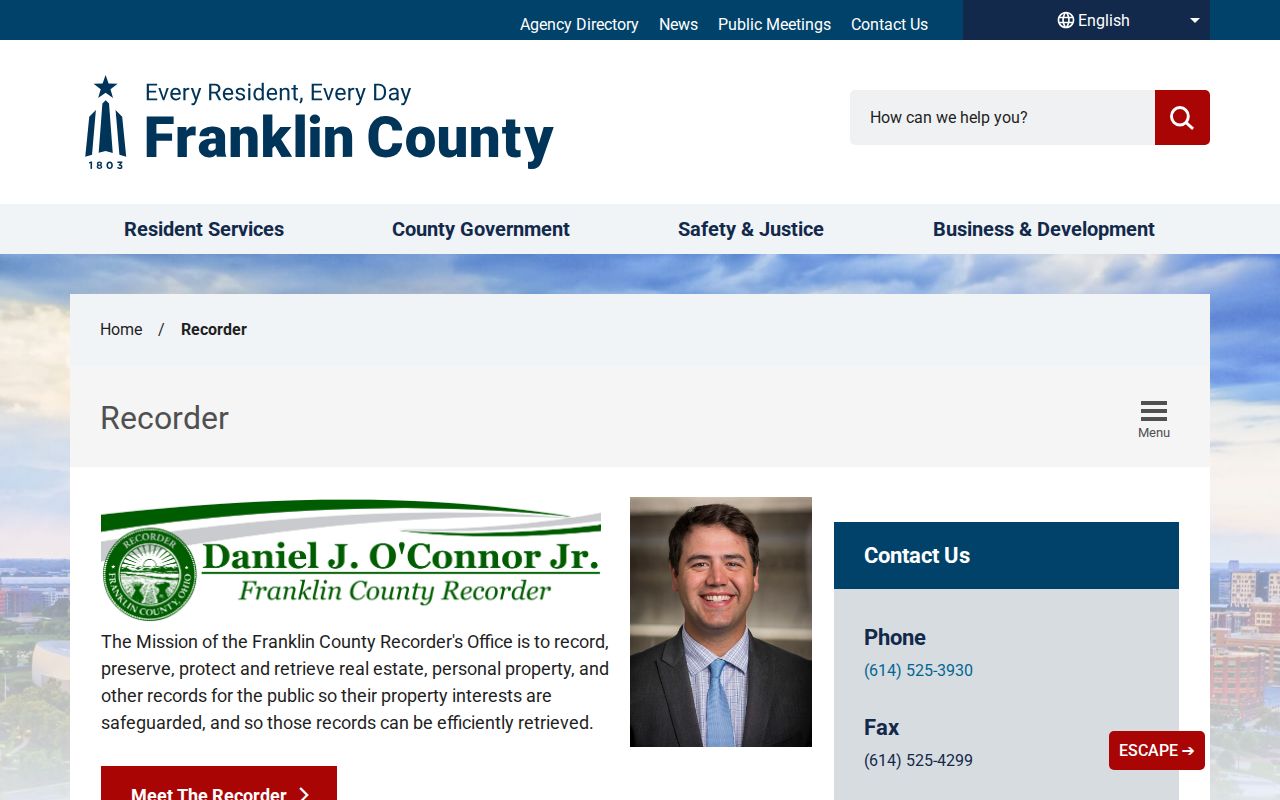 Madison Township previous residents Franklin County historic deed index guide
