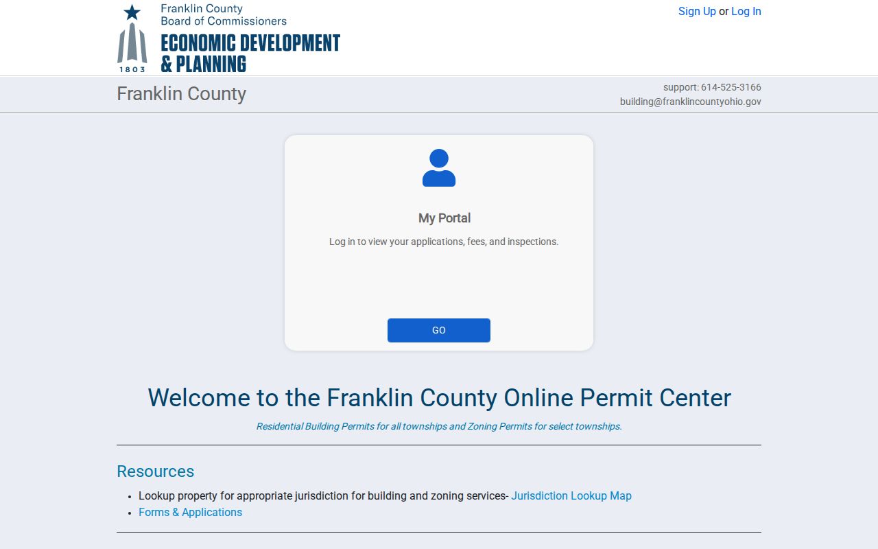 Madison Township street directory Franklin County online permit center